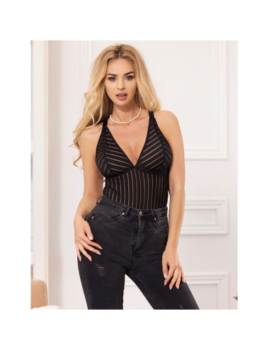 SUBBLIME - 954154 BODY WITH GARTER BELT BLACK L/XL