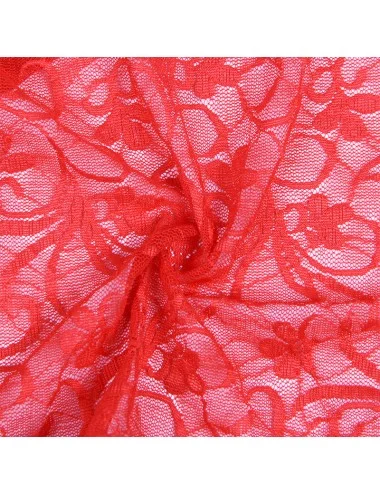 SUBBLIME - 954215 LACE BABYDOLL WITH ADJUSTABLE STRAPS RED L/XL