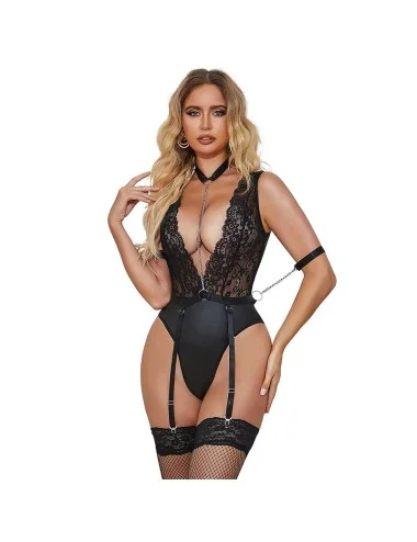 SUBBLIME - 954390 SEXY BODY WITH GARTER BELT BLACK L/XL