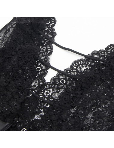 SUBBLIME - 954390 SEXY BODY WITH GARTER BELT BLACK L/XL