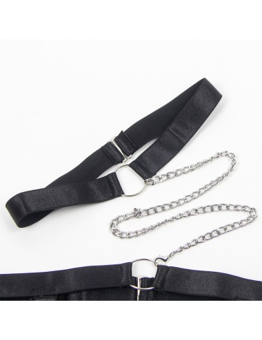 SUBBLIME - 954390 SEXY BODY WITH GARTER BELT BLACK L/XL