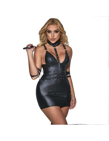 SUBBLIME - 954413 LEATHER BONDAGE BODY BLACK L/XL