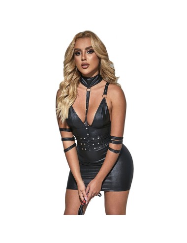SUBBLIME - 954413 LEATHER BONDAGE BODY BLACK L/XL