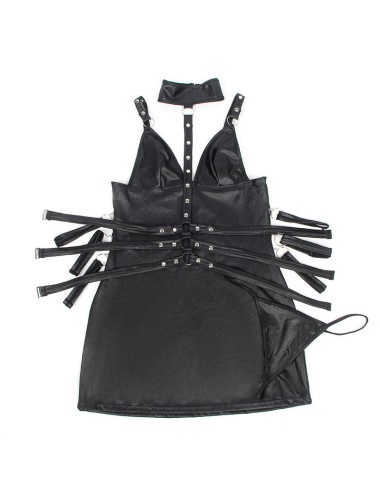 SUBBLIME - 954413 LEATHER BONDAGE BODY BLACK L/XL