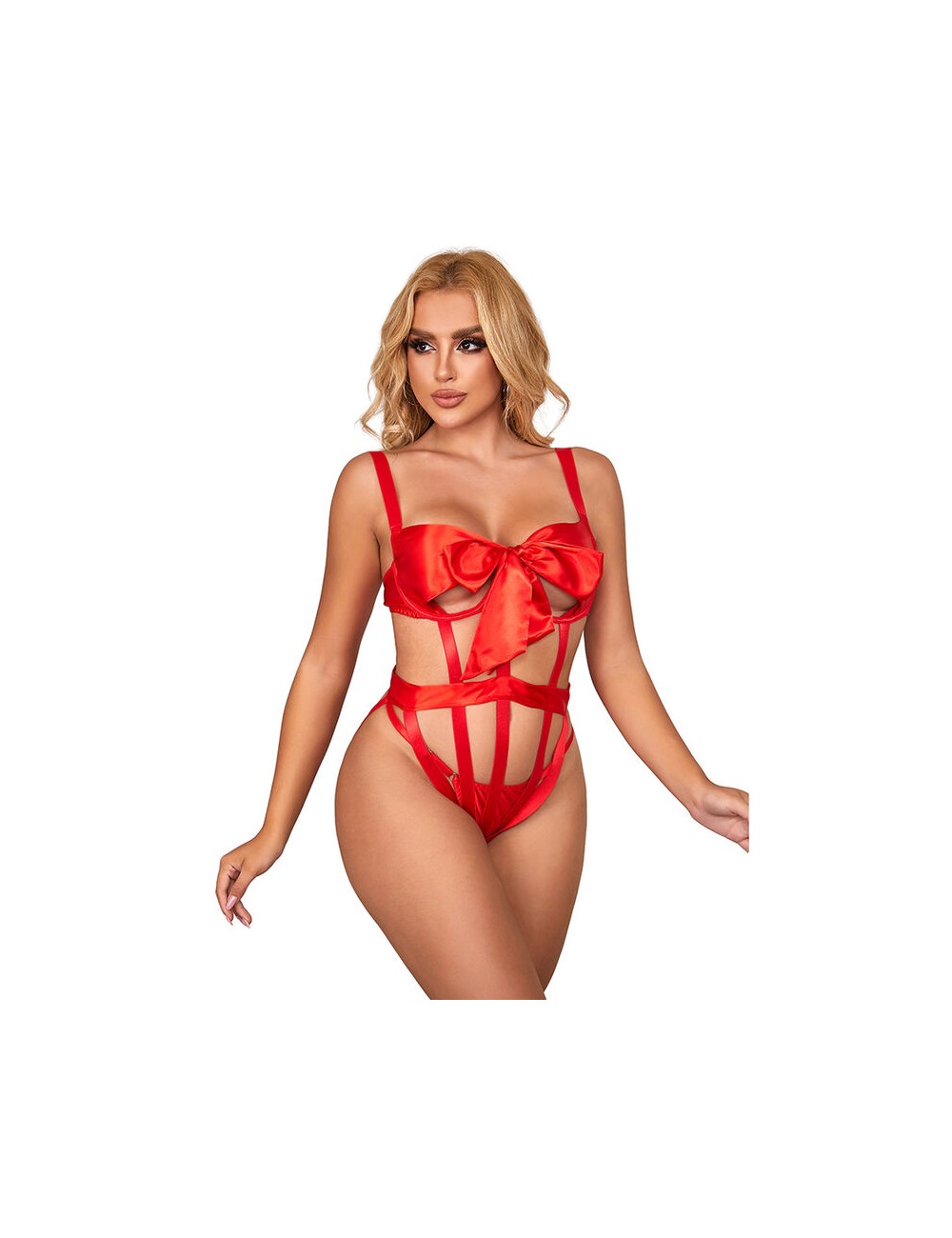 SUBBLIME - 954475 SEXY OPENWORK BODY WITH BOW RED L/XL SUBBLIME - 954475 SEXY OPENWORK BODY WITH BOW RED L/XL