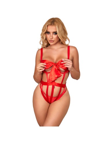 SUBBLIME - 954475 SEXY OPENWORK BODY WITH BOW RED L/XL