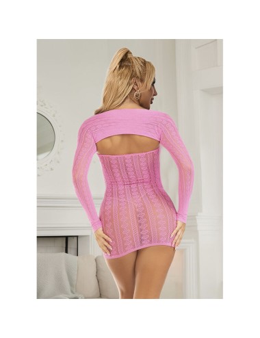 SUBBLIME - 952471 PINK FISHNET BODYSTOCKING ONE SIZE