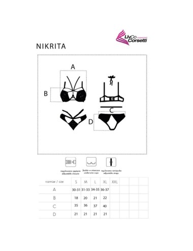 LIVCO CORSETTI FASHION - NIKRITA LC 90647 BRA + PANTIES BLACK XL