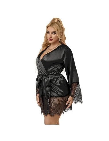 SUBBLIME - 953799 ELEGANT LACE PAJAMAS + THONG BLACK S/M