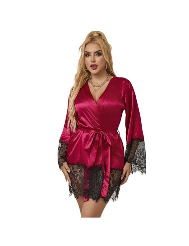SUBBLIME - 953812 ELEGANT LACE PAJAMAS + THONG RED S/M