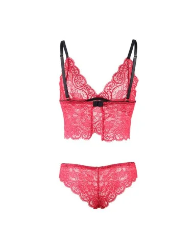 SUBBLIME - 953904 SILK AND LACE NIGHTGOWN + PANTIES RED L/XL