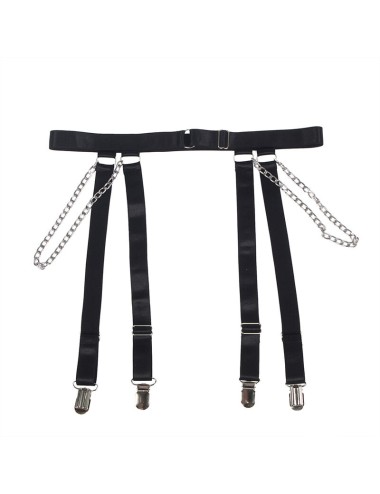 SUBBLIME - 954260 BODY WITH CHAINS + GARTER BELT BLACK S/M