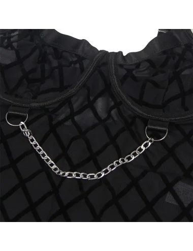 SUBBLIME - 9542277 BODY WITH CHAINS + GARTER BELT BLACK L/XL