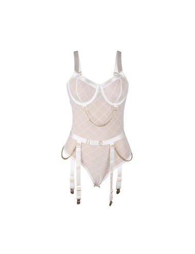 SUBBLIME - 954291 BODY WITH CHAINS + GARTER BELT WHITE L/XL