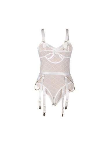 SUBBLIME - 954291 BODY WITH CHAINS + GARTER BELT WHITE L/XL
