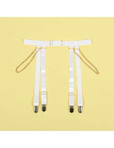 SUBBLIME - 954291 BODY WITH CHAINS + GARTER BELT WHITE L/XL
