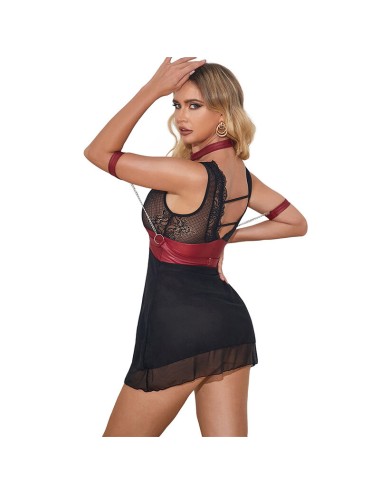 SUBBLIME - 954420 LACE BONDAGE DRESS BLACK S/M
