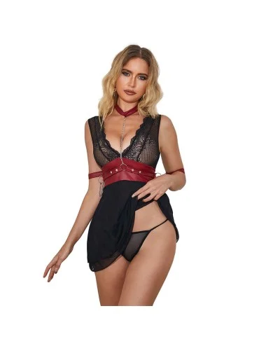 SUBBLIME - 954420 LACE BONDAGE DRESS BLACK S/M