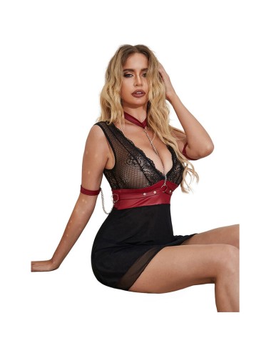 SUBBLIME - 954420 LACE BONDAGE DRESS BLACK S/M