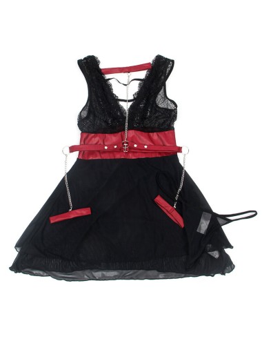 SUBBLIME - 954420 LACE BONDAGE DRESS BLACK S/M