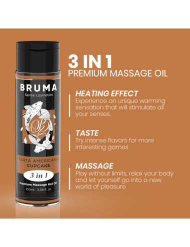 BRUMA - PREMIUM MASSAGE HOT OIL CUPCAKE 3 IN 1 - 100 ML