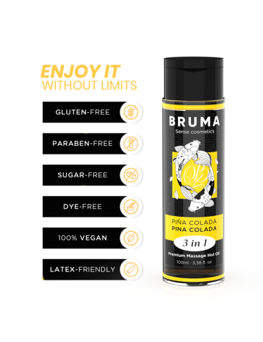 BRUMA - PREMIUM MASSAGE HOT OIL PINA COLADA 3 IN 1 - 100 ML