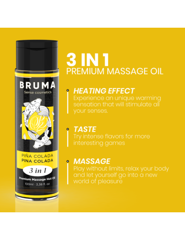 BRUMA - PREMIUM MASSAGE HOT OIL PINA COLADA 3 IN 1 - 100 ML
