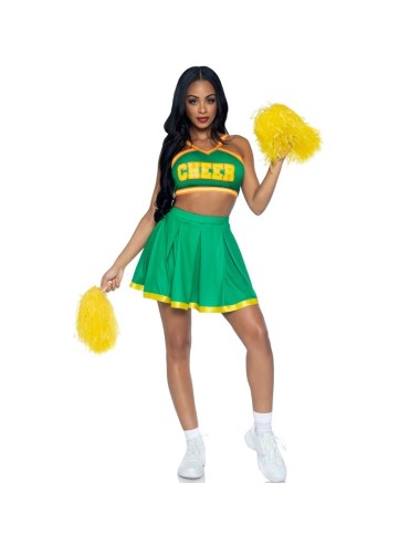 LEG AVENUE - COSTUME CHEERLEADER GREEN M/L