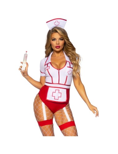 LEG AVENUE - SEXY NURSE COSTUME RED/WHITE S