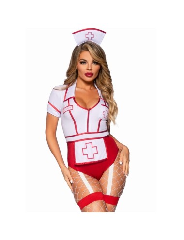 LEG AVENUE - SEXY NURSE COSTUME RED/WHITE M
