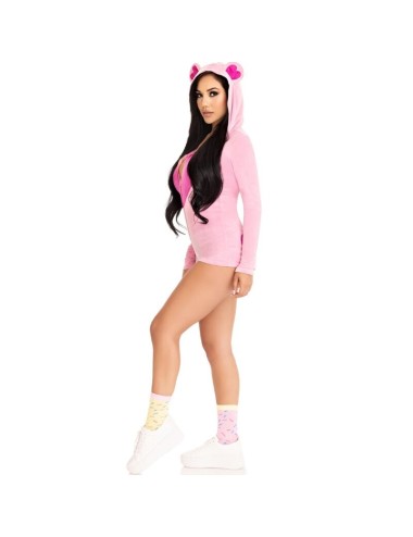 LEG AVENUE - TEDDY BEAR VELVET BODYSUIT PINK S