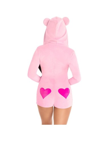 LEG AVENUE - TEDDY BEAR VELVET BODYSUIT PINK M