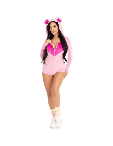 LEG AVENUE - TEDDY BEAR VELVET BODYSUIT PINK M