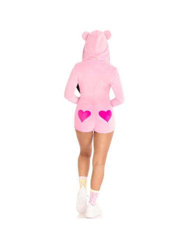 LEG AVENUE - TEDDY BEAR VELVET BODYSUIT PINK M