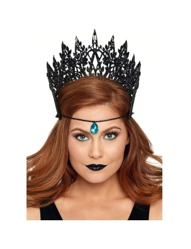 LEG AVENUE - CROWN WITH GLITTER AND JEWEL BLACK