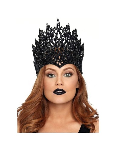 LEG AVENUE - CROWN WITH GLITTER AND JEWEL BLACK