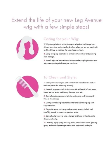 LEG AVENUE - LONG STRAIGHT BANG WIG PINK