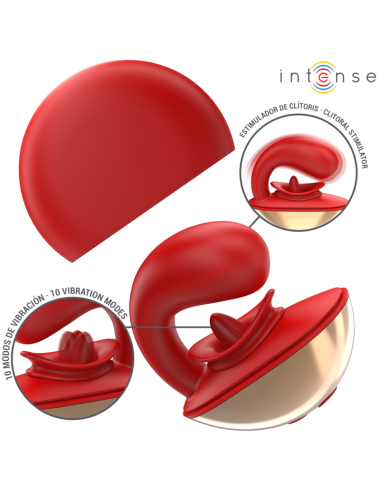 INTENSE - MARIAH VIBRATOR & STIMULATOR IN U SHAPE 10 VIBRATIONS RED