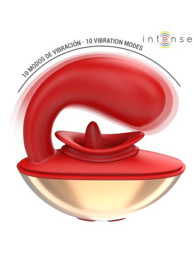 INTENSE - MARIAH VIBRATOR & STIMULATOR IN U SHAPE 10 VIBRATIONS RED