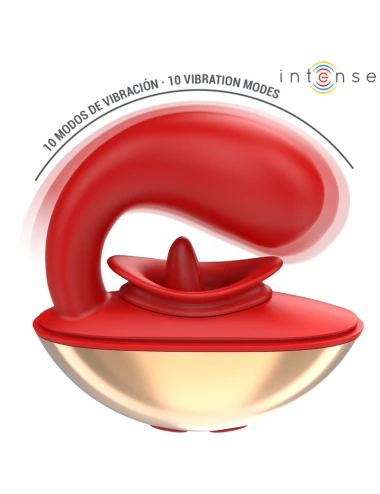 INTENSE - MARIAH VIBRATOR & STIMULATOR IN U SHAPE 10 VIBRATIONS RED