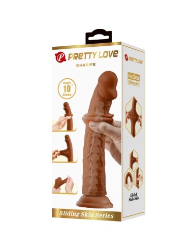 PRETTY LOVE - SHARIFE REALISTIC DILDO 25 CM BROWN