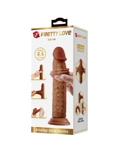 PRETTY LOVE - KEON REALISTIC DILDO 21 CM BROWN