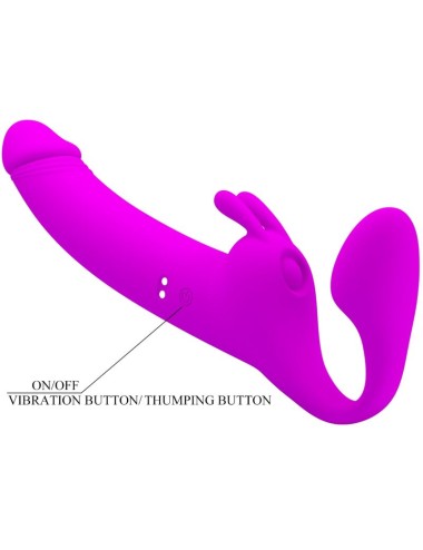 PRETTY LOVE - ZANINI STRAPLESS STRAP-ON 10 VIBRATIONS PURPLE