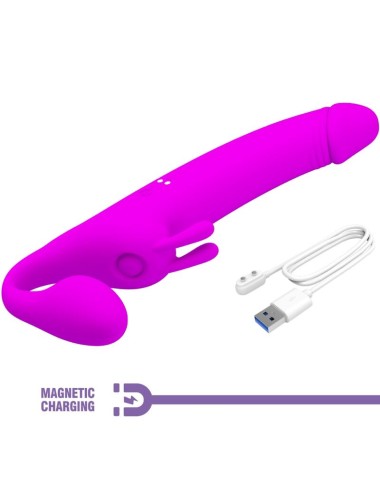 PRETTY LOVE - ZANINI STRAPLESS STRAP-ON 10 VIBRATIONS PURPLE