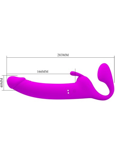 PRETTY LOVE - ZANINI STRAPLESS STRAP-ON 10 VIBRATIONS PURPLE