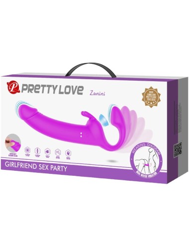 PRETTY LOVE - ZANINI STRAPLESS STRAP-ON 10 VIBRATIONS PURPLE