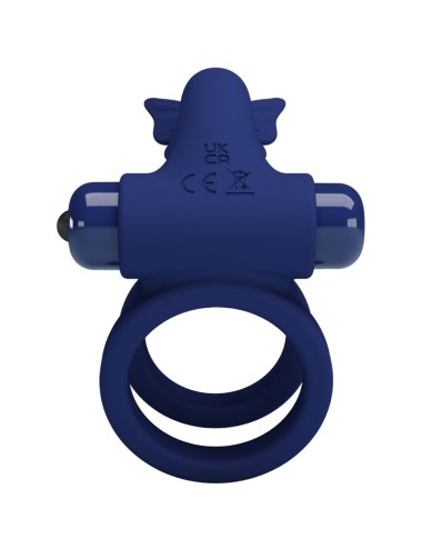 PRETTY LOVE - JAMELE DOUBLE RING WITH VIBRATION & BUTTERFLY STIMULATOR BLUE