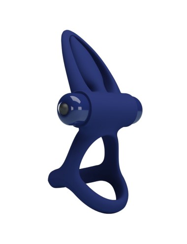 PRETTY LOVE - MAT DOUBLE RING WITH VIBRATION & STIMULATOR BLUE