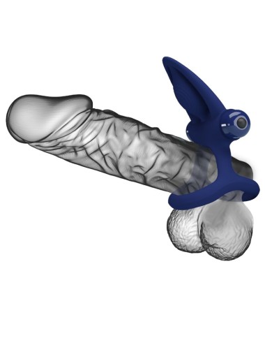 PRETTY LOVE - MAT DOUBLE RING WITH VIBRATION & STIMULATOR BLUE