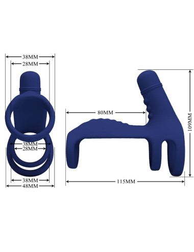 PRETTY LOVE - ELISH VIBRATING RING WITH EXTENSION BLUE